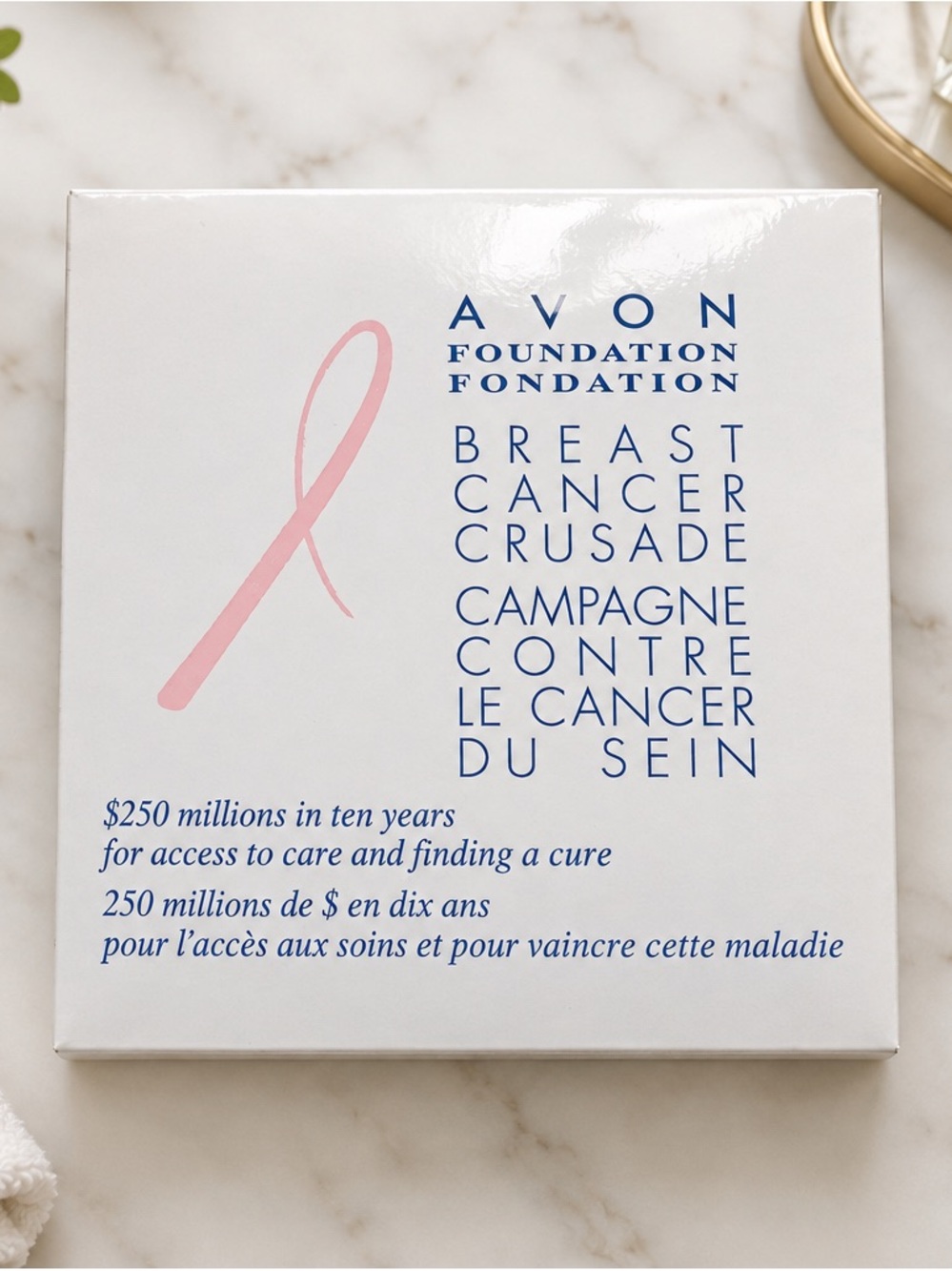 Avon Foundation Compact with Pink Ribbon Accent